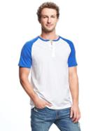 Old Navy Raglan Sleeve Henley For Men - Bright White