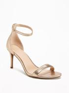 Old Navy Metallic Ankle Strap Sandals For Women - Light Gold Rush