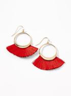 Fan Tassel Hoop Earrings For Women