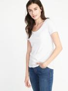 Old Navy Womens Slim-fit Scoop-neck Tee For Women Calla Lily Size Xxl