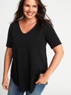 Old Navy Womens Plus-size Curved-hem Extra-long Tunic Black Size 3x