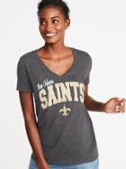 Old Navy Womens Nfl Team Graphic V-neck Tee For Women New Orleans Saints Size S