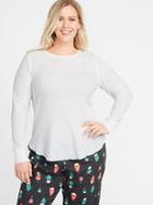 Old Navy Womens Plus-size Thermal Crew-neck Top Calla Lilies Size 1x