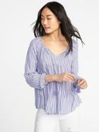 Old Navy Womens Striped Boho Swing Top For Women Blue Stripe Size Xl