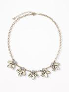 Old Navy Womens Marquis-crystal Statement Necklace For Women Gunmetal Gray Size One Size