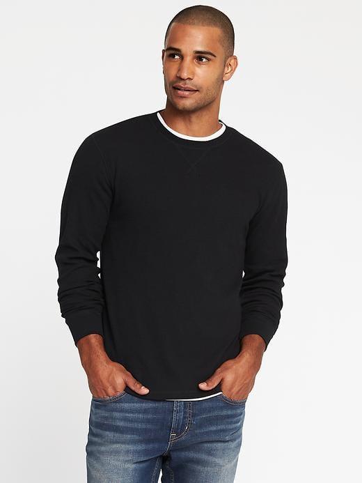 Old Navy Soft Washed Built In Flex Thermal Tee For Men - Black
