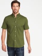 Old Navy Mens Slim-fit Built-in Flex Classic Shirt For Men Olive Through This Size M