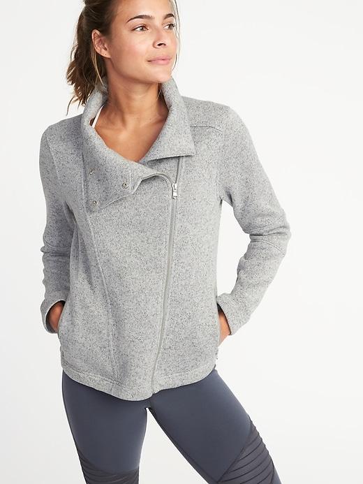 Old Navy Womens Go-warm Moto Jacket For Women Heather Gray Size Xs