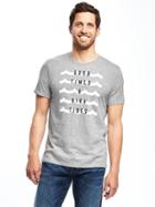 Old Navy Graphic Triblend Crew Neck Tee For Men - Heather Gray