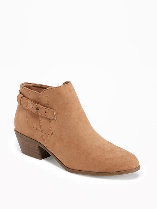 Old Navy Ankle Strap Boots For Women - Caramel