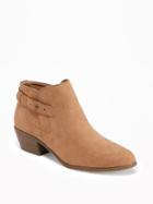 Old Navy Ankle Strap Boots For Women - Caramel