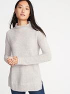 Old Navy Womens Textured-stitch Turtleneck Sweater For Women Oatmeal Marl Size S