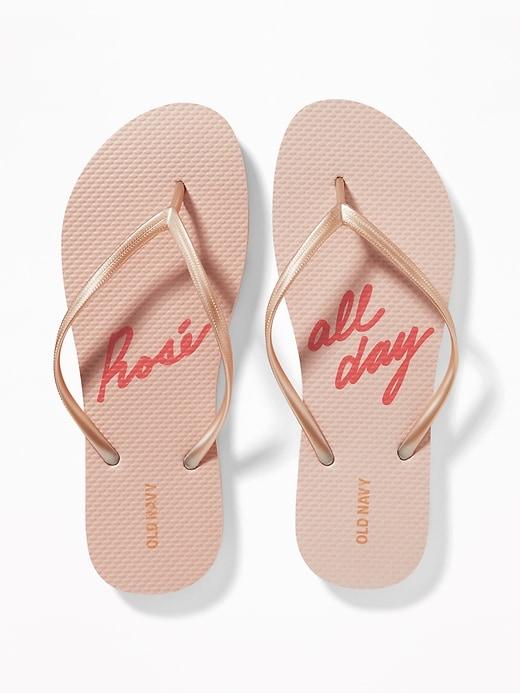Old Navy Womens Patterned Flip-flops For Women Blush Rose Size 10