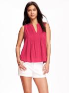 Old Navy Pintuck Swing Tank For Women - Pink Tangiers