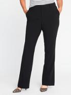 Old Navy Womens Mid-rise Secret-slim Plus-size Double-weave Harper Trousers Black Size 30
