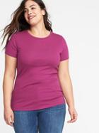 Old Navy Womens Slim-fit Plus-size Crew-neck Tee Berry Pink Size 1x