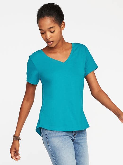 Old Navy Everywear V Neck Tee For Women - Oasis Lagoon