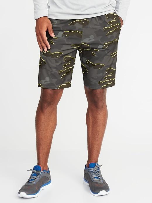 Old Navy Mens Go-dry 4-way Stretch Run Shorts For Men (9) Olive Camouflage Size M