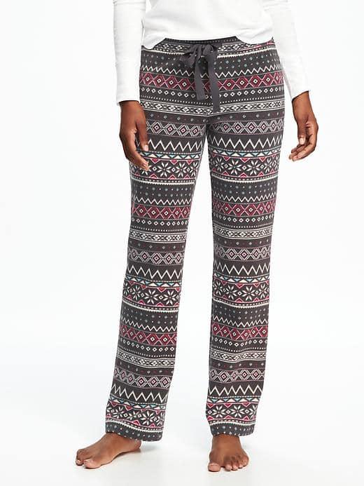 Old Navy Micro Fleece Drawstring Pants For Women - Fair Isle Multi