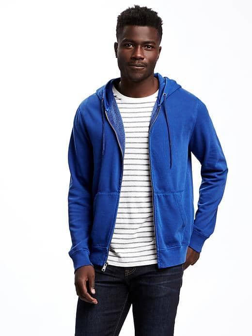 Old Navy Garment Dyed Fleece Full Zip Hoodie For Men - First Place