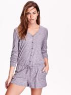 Old Navy Womens Henley Lounge Romper Size L - In The Navy