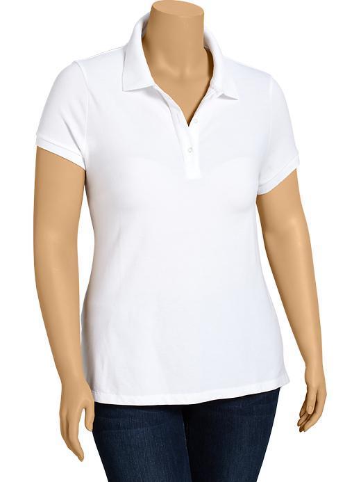 Old Navy Womens Plus Pique Polos - Bright White