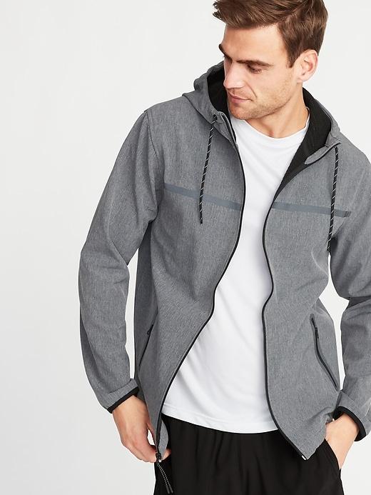 Old Navy Mens Hooded Performance Jacket For Men Heather Gray Size M