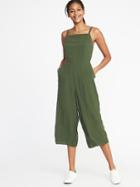 Old Navy Womens Square-neck Cami Jumpsuit For Women Matcha Green Size S