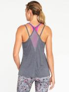 Old Navy Go Dry Ultra Light Mesh Trim Tank For Women - Heather Gray