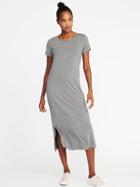 Old Navy Womens Jersey-knit Midi Tee Dress For Women Heather Gray Size S