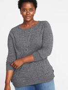 Old Navy Womens Marled Plus-size Crew-neck Sweater Grey Marl Size 4x