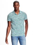 Old Navy Striped Jersey Polo For Men - Teal