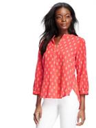 Old Navy Mandarin Collar Gauze Shirt For Women - Pink Print