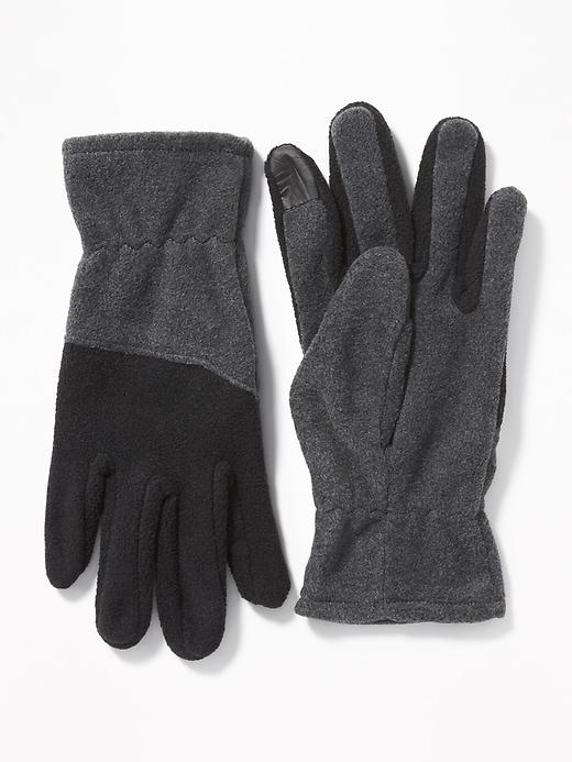 Old Navy Mens Go-warm Performance Fleece Text-friendly Gloves For Men Heather Gray Size S/m