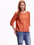 Old Navy Womens Hi Lo Gauze Top Size L - Copper Rose 231