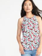 Old Navy Womens Relaxed High-neck Floral-print Tank For Women Multi Floral Size S