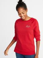 Old Navy Womens Relaxed Graphic Crew-neck Sweatshirt For Women Believe It Size M