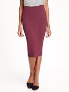 Old Navy Jersey Pencil Midi Skirt For Women - Marion Berry