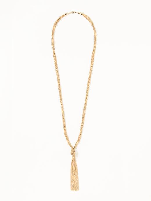 Old Navy Knotted Multi Strand Chain Necklace For Women - Gold