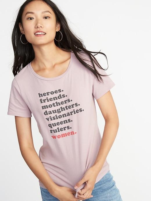 Old Navy Womens Everywear Heroes, Friends, Mothers.. Tee For Women Plum Tonic Size Xs