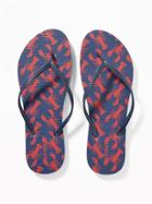 Old Navy Womens Patterned Flip-flops For Women Lobster Size 7