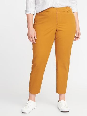 Old Navy Womens Mid-rise Secret-slim Pockets Plus-size Pixie Pants Tobacco Leaf Size 16