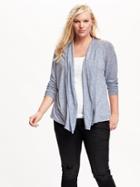 Old Navy Womens Plus Open Front Jersey Cardigan - Blue Void