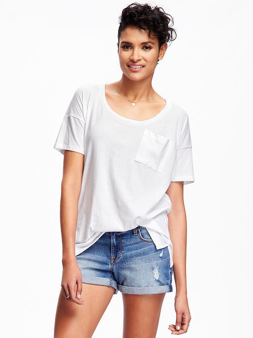 Old Navy Boyfriend Pocket Tee For Women - Bright White