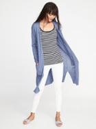 Old Navy Womens Super-long Open-front Sweater For Women Cowboy Blue Size L
