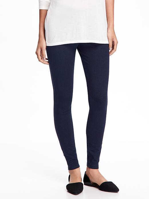 Old Navy Mid Rise Long Leggings For Women - Navy Blue Print