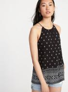 Old Navy Womens Suspended-neck Swing Top For Women Black Jack Print Size Xl