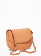 Old Navy Womens Faux-leather Saddle Bag For Women Tan Size One Size
