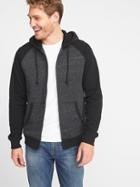 Old Navy Mens Color-blocked Sherpa-lined Zip Hoodie For Men Black Size Xs