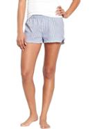 Old Navy Womens Women';s Striped Ruffle-hem Lounge Shorts Blue/white Stripe Size L